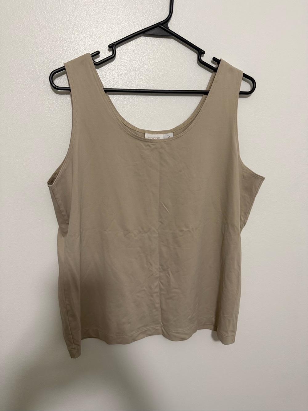 Chico's Neutral Tan Scoop Neck Tank